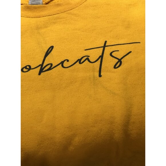 Local Team Preppy Thrashed Yellow Bobcats Pullover Yellow Crewneck Sweatshirt L - Picture 15 of 16
